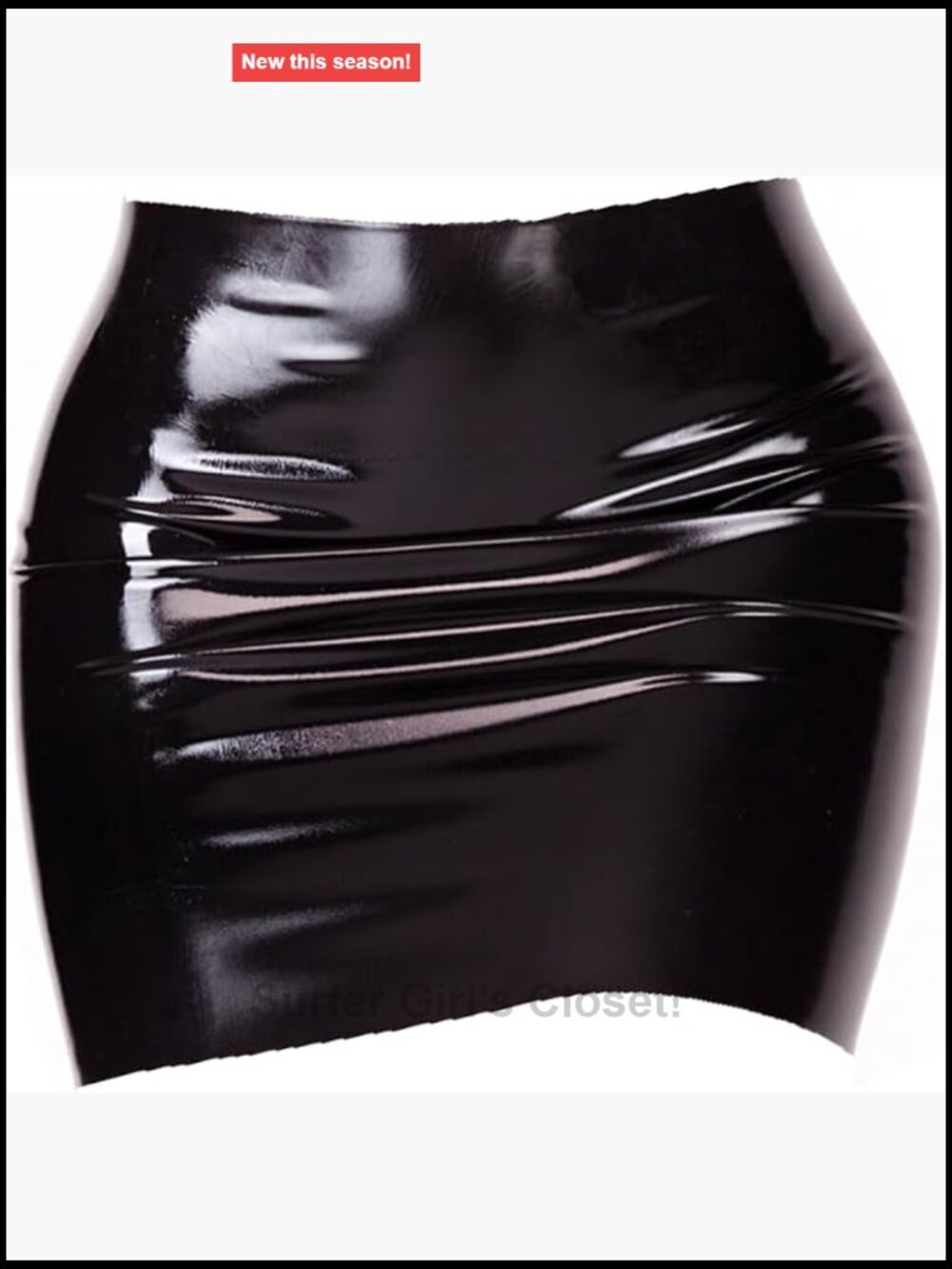 Latex Rubber Gummi Mini Skirt Pull On Low Rise Party